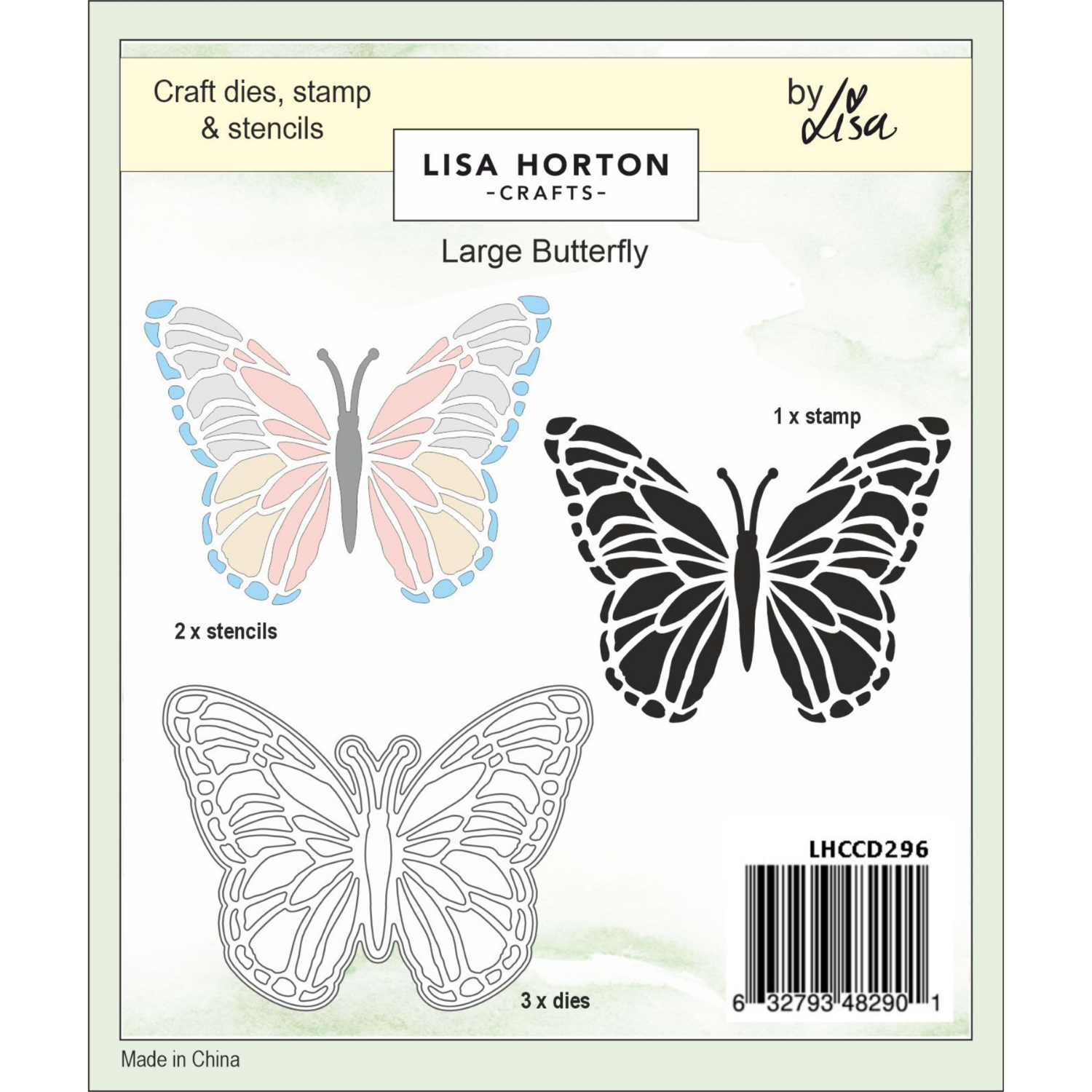 Large Butterfly Die, Stencil and Stamp Companion Set