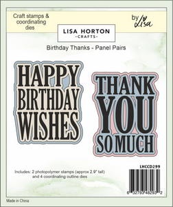 Panel Pairs Stamps and Dies - Birthday Thanks