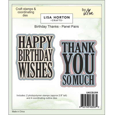 Panel Pairs Stamps and Dies - Birthday Thanks