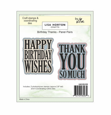 Lisa Horton Crafts Panel Pairs Stamps and Dies - Birthday/Thanks