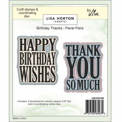 Lisa Horton Crafts Panel Pairs Stamps and Dies - Birthday Thanks