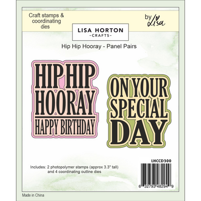 Panel Pairs Stamps and Dies - Hip Hip Hooray