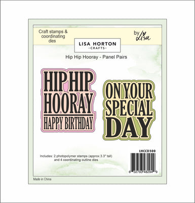 Lisa Horton Crafts Panel Pairs Stamps and Dies - Hip Hip Hooray