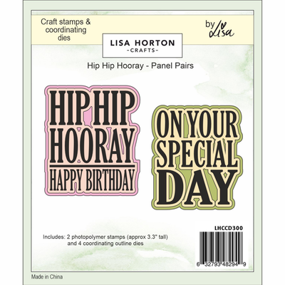 Lisa Horton Crafts Panel Pairs Stamps and Dies - Hip Hip Hooray