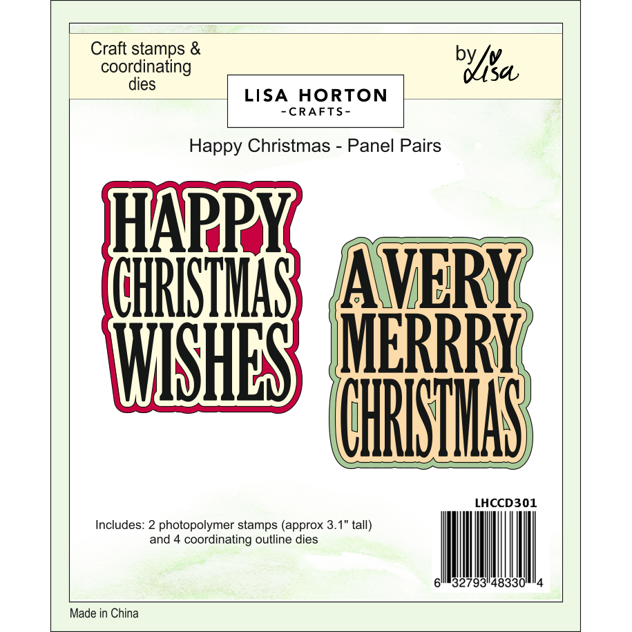 Happy Christmas Panel Pairs Stamps and Dies