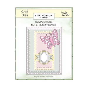 Lisa Horton Crafts Composition Layout Dies - Set E (Butterfly Banners)