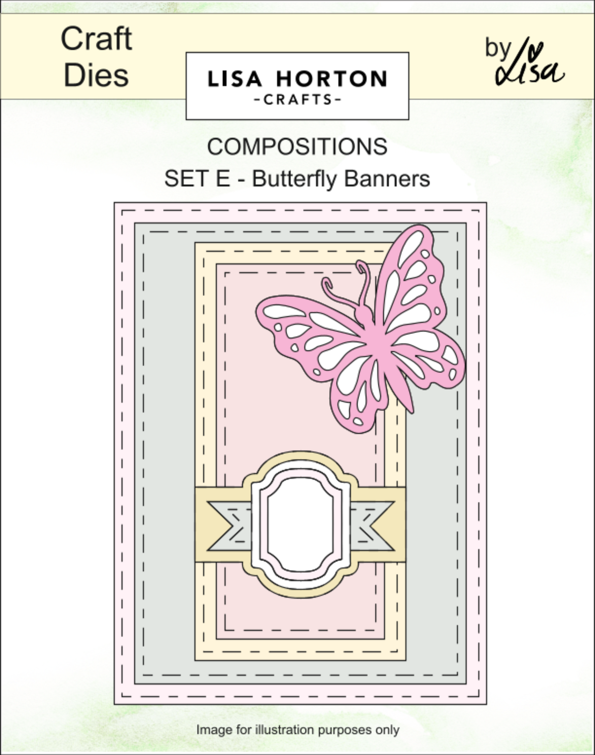 Composition Layout Dies - Set E (Butterfly Banners)