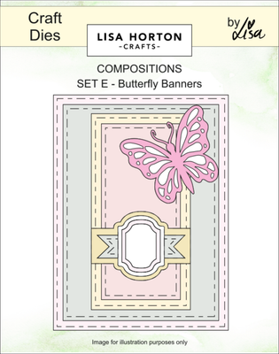Composition Layout Dies - Set E (Butterfly Banners)