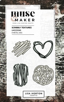 Muse & Maker Scribbly Textures Die Set – 8 Metal Dies
