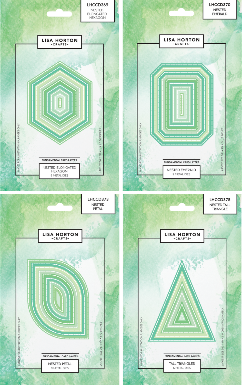 Fundamentals Set of 4 x Die Sets - Nested Shapes - Release 3