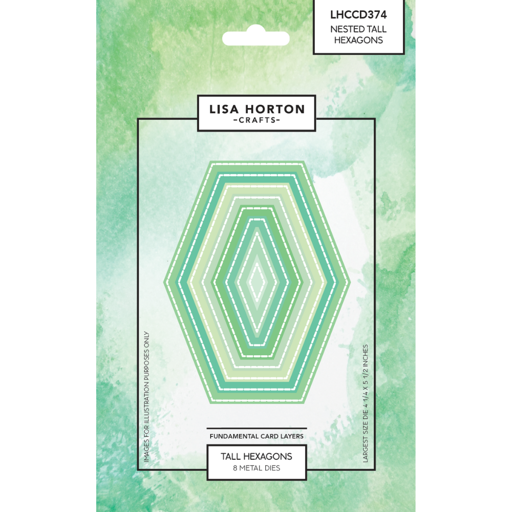 Lisa Horton Crafts Fundamentals Die Set - Nested Tall Hexagons (8 Dies)
