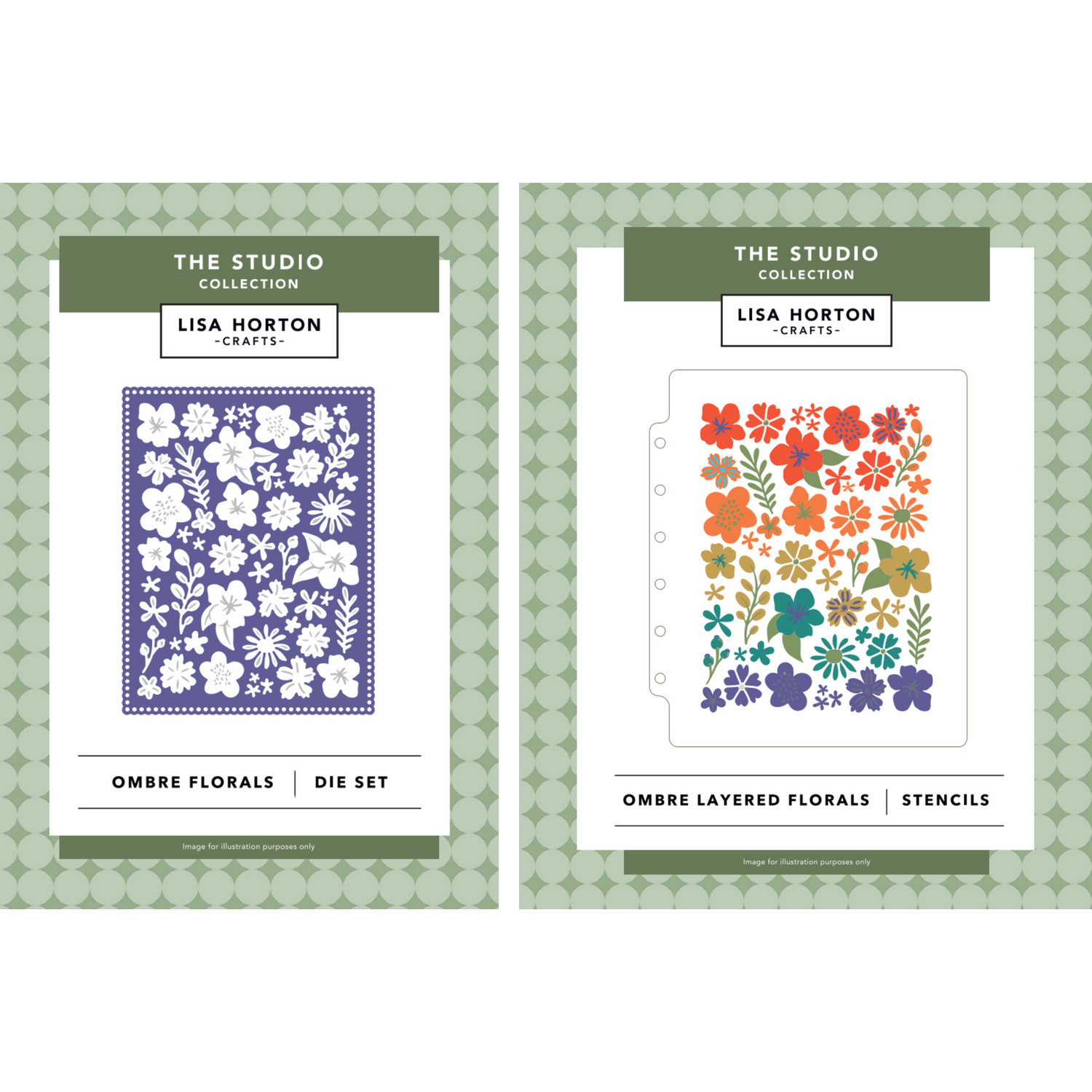 The Studio Collection Ombré Florals Layering Stencils & Die Set