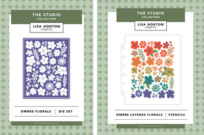The Studio Collection Ombré Florals Layering Stencils & Die Set