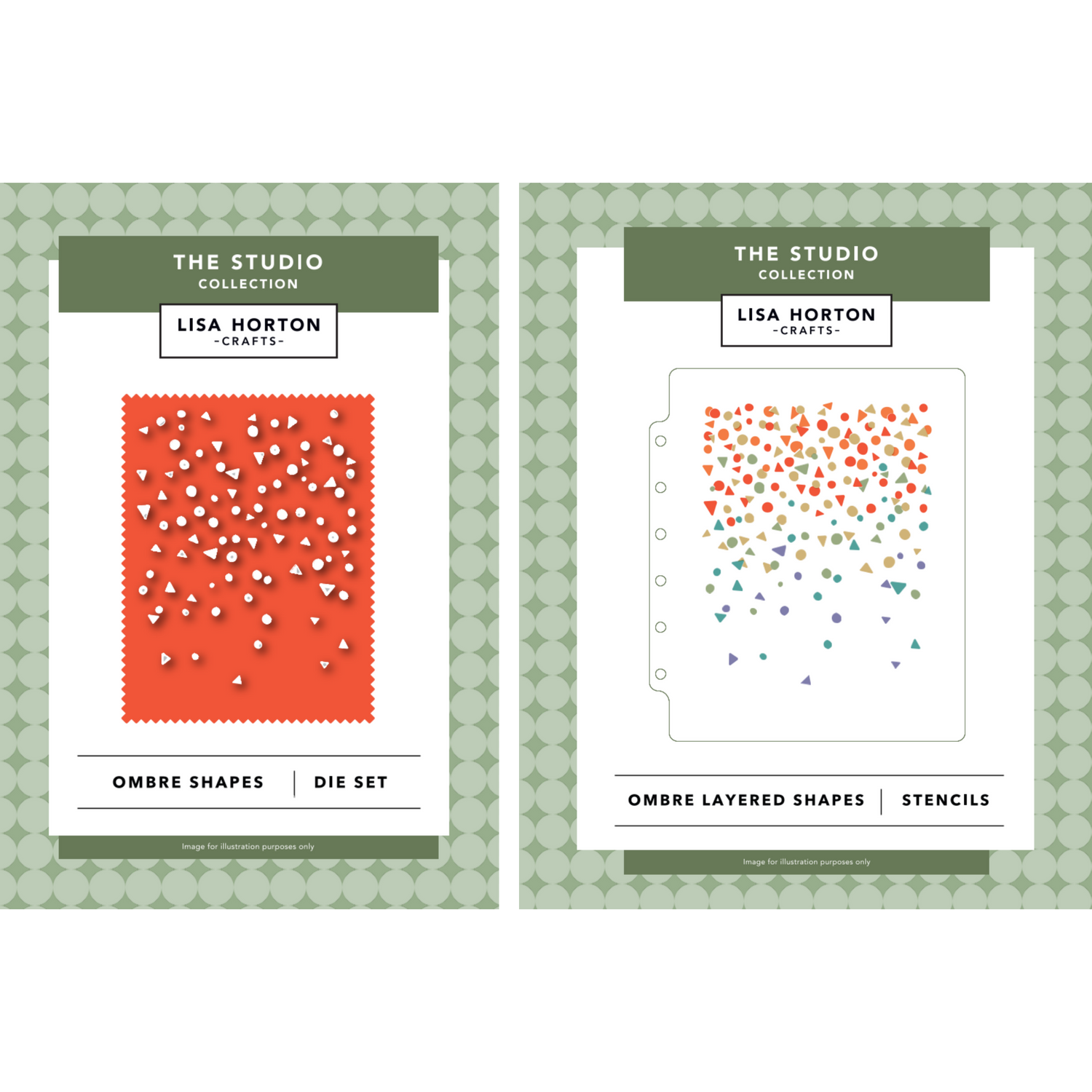 The Studio Collection Ombré Shapes Layering Stencils & Die Set