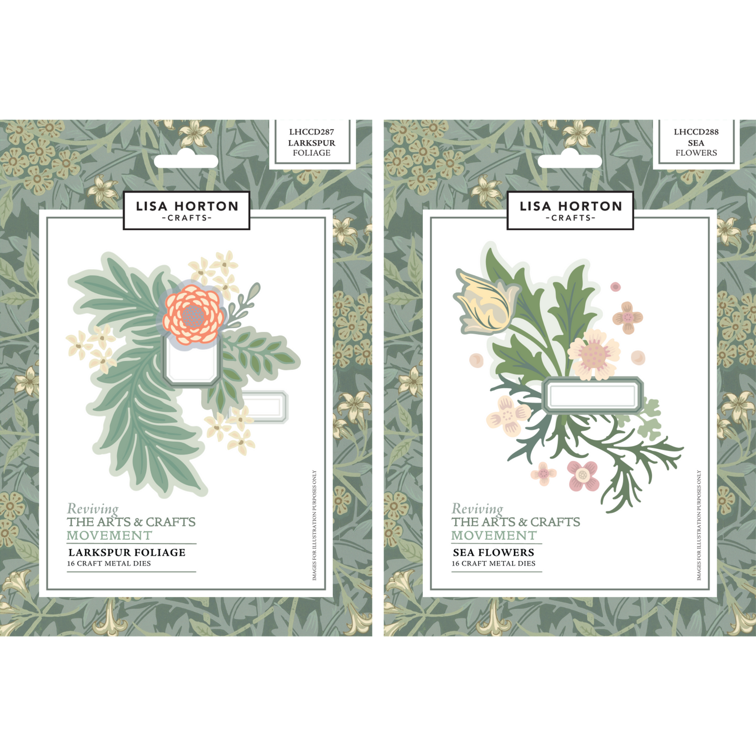 William Morris Inspired Larkspur Foliage & Sea Flowers Dies