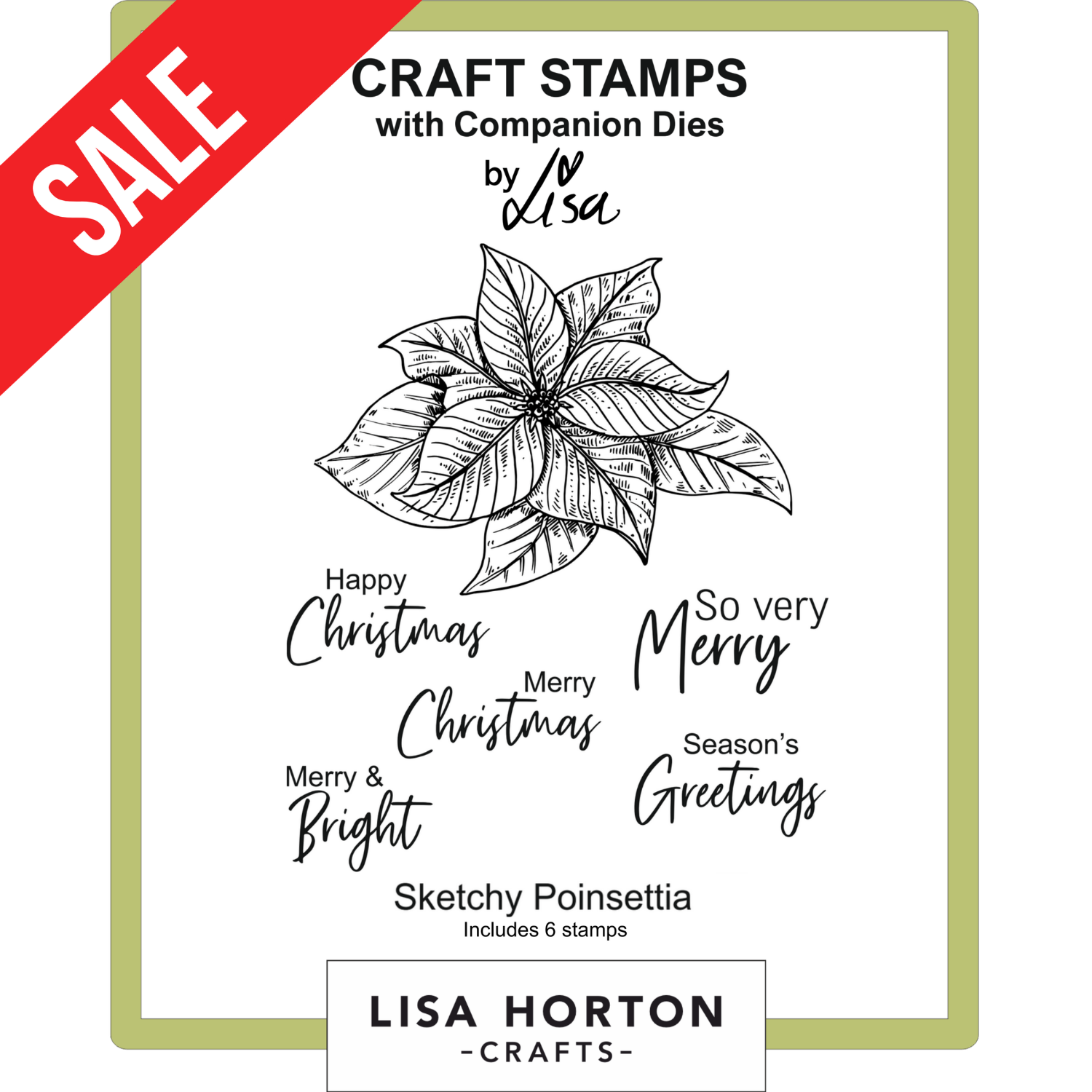 Sketchy Poinsettia Stamps and Dies