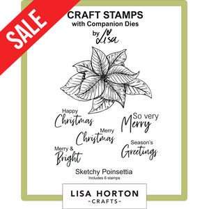 Sketchy Poinsettia Stamps and Dies