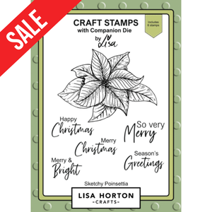 Lisa Horton Crafts Sketchy Poinsettia Stamps and Dies
