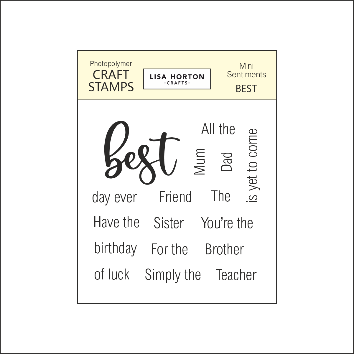 Best - Mini Sentiments - Lisa Horton Crafts