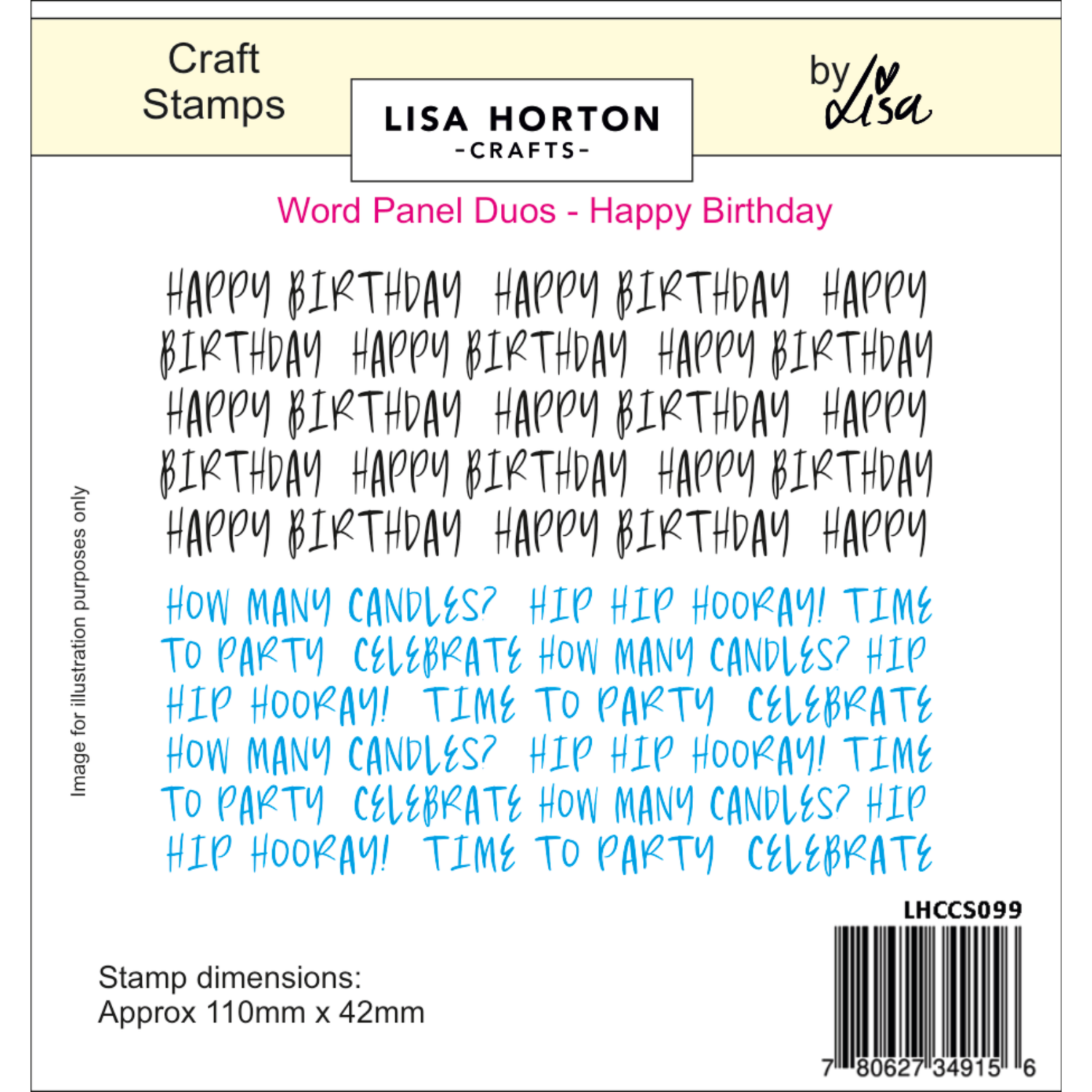 Word Panel Duo Stamps - Happy Birthday