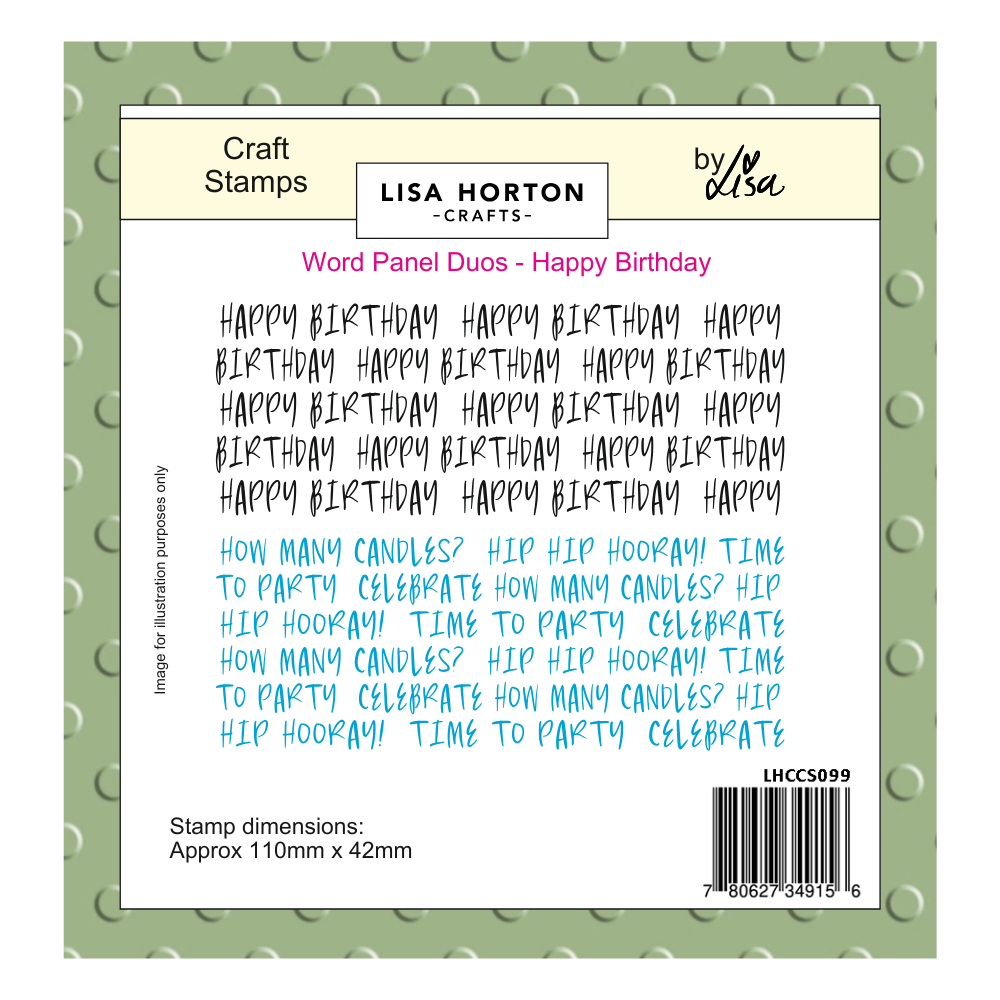 Lisa Horton Crafts Word Panel Duo Stamps - Happy Birthday