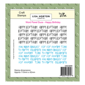 Lisa Horton Crafts Word Panel Duo Stamps - Happy Birthday
