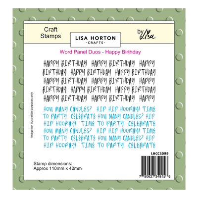 Lisa Horton Crafts Word Panel Duo Stamps - Happy Birthday