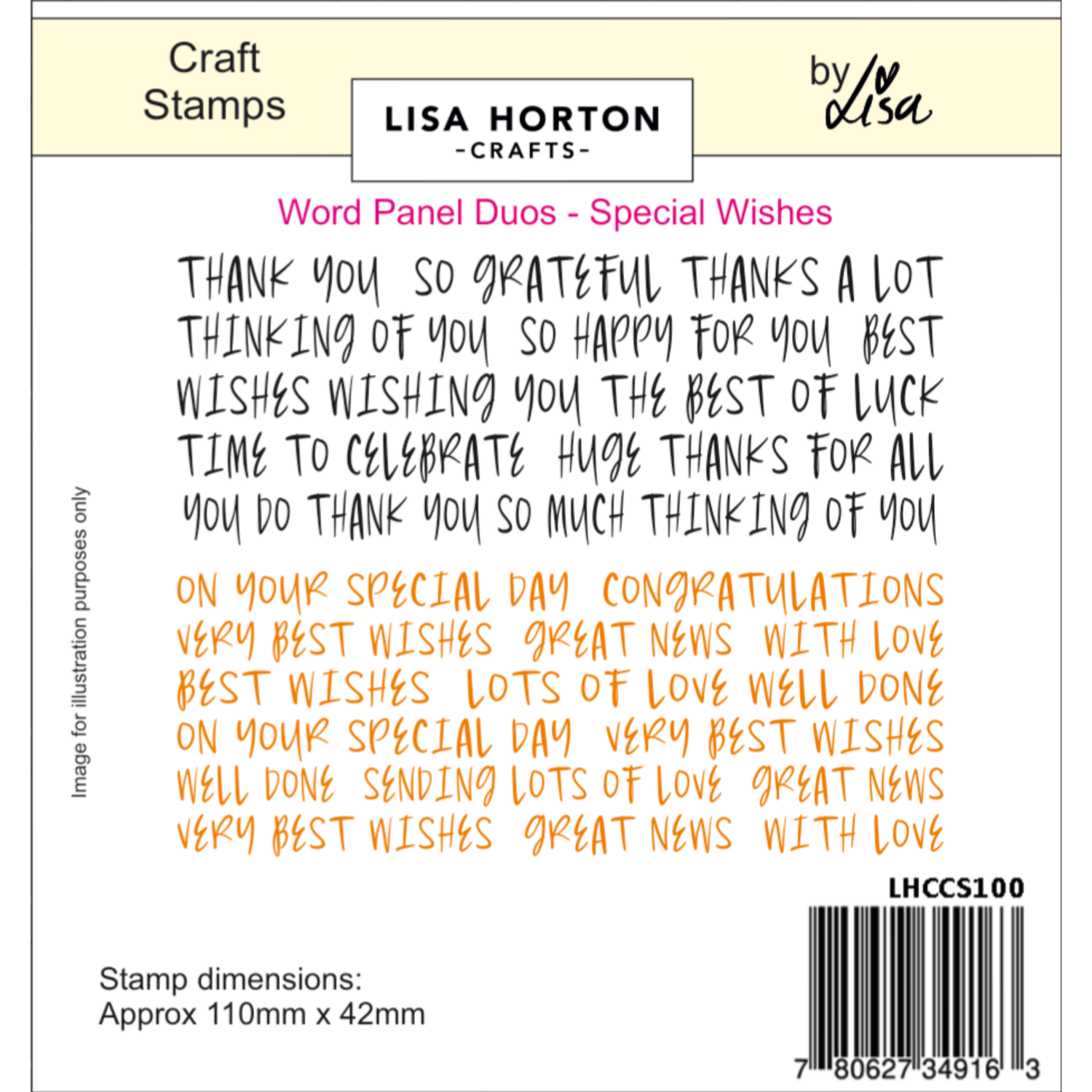 Word Panel Duo Stamps - Special Wishes