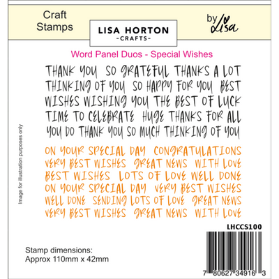 Word Panel Duo Stamps - Special Wishes