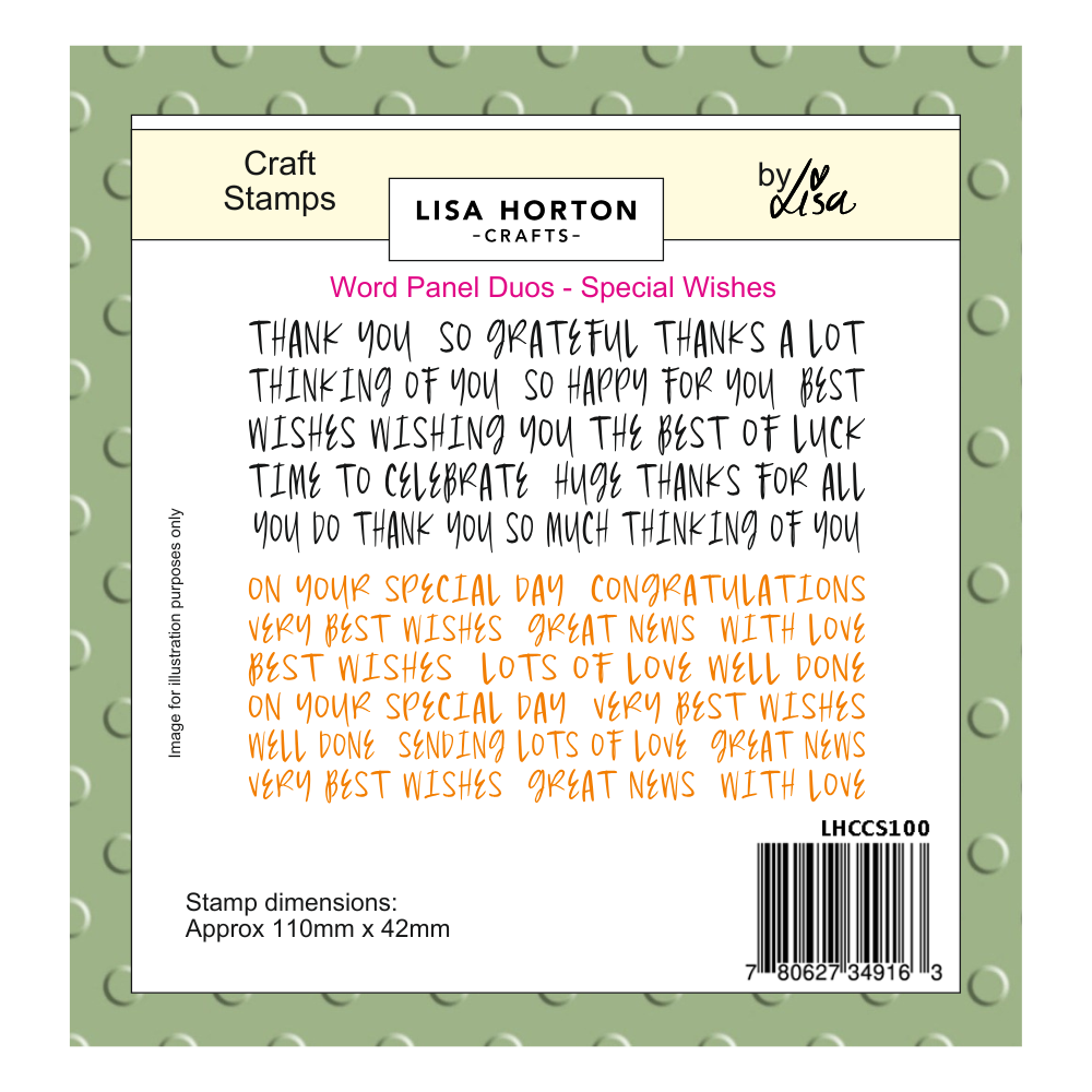 Lisa Horton Crafts Word Panel Duo Stamps - Special Wishes