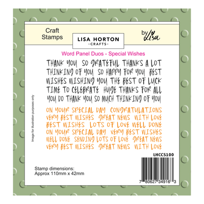 Lisa Horton Crafts Word Panel Duo Stamps - Special Wishes