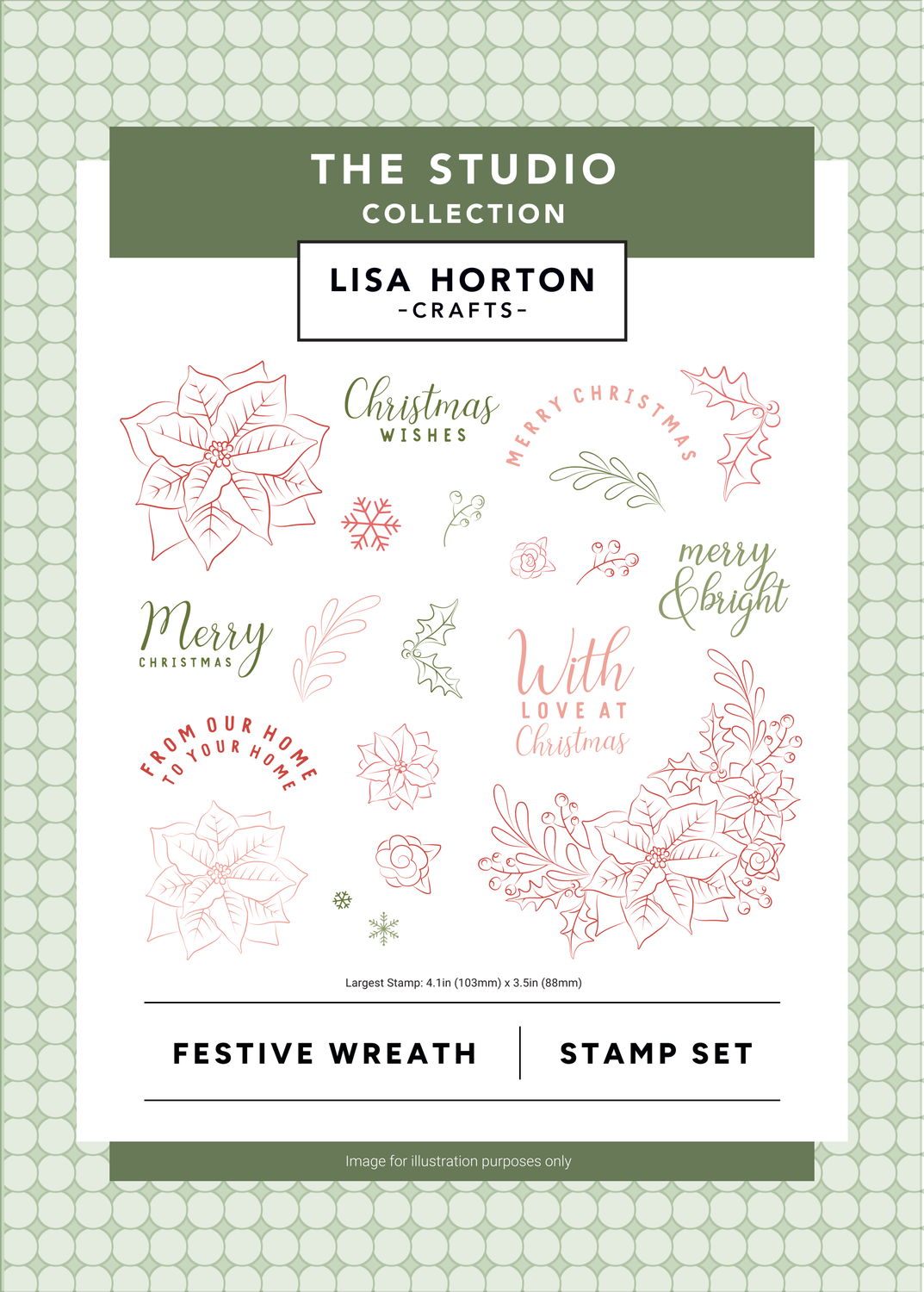 Festive Wreath Stamp Set | Christmas Clear Stamps