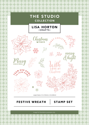 Festive Wreath Stamp Set | Christmas Clear Stamps