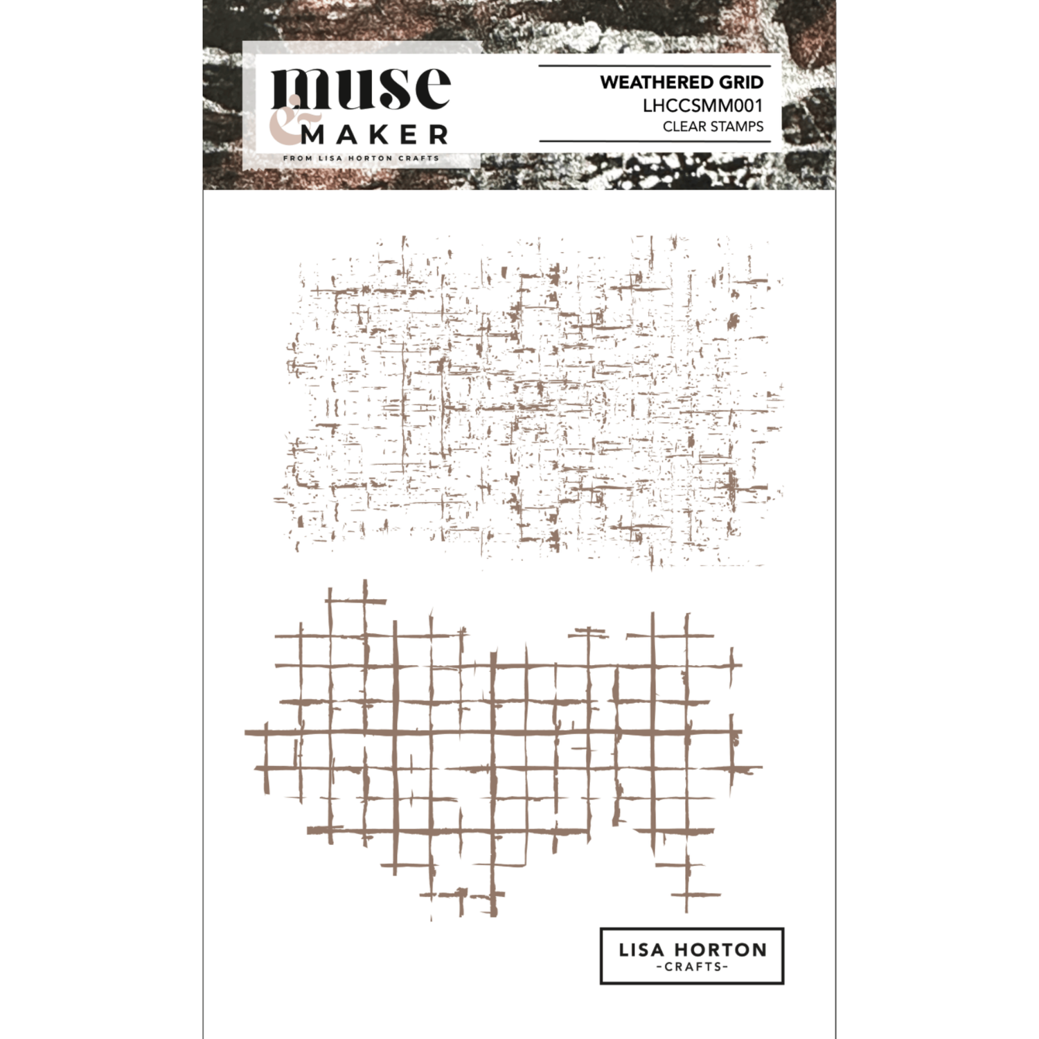 Muse & Maker Weathered Grid A6 Clear Stamp Set
