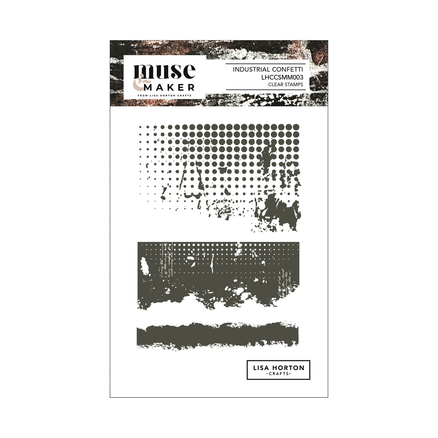Lisa Horton Crafts Muse & Maker Industrial Confetti A6 Clear Stamp Set