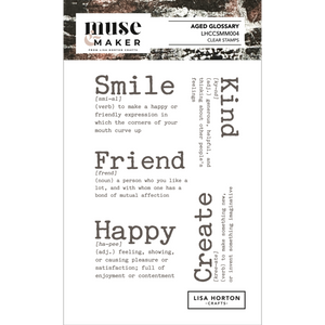 Muse & Maker Aged Glossary A6 Clear Stamp Set