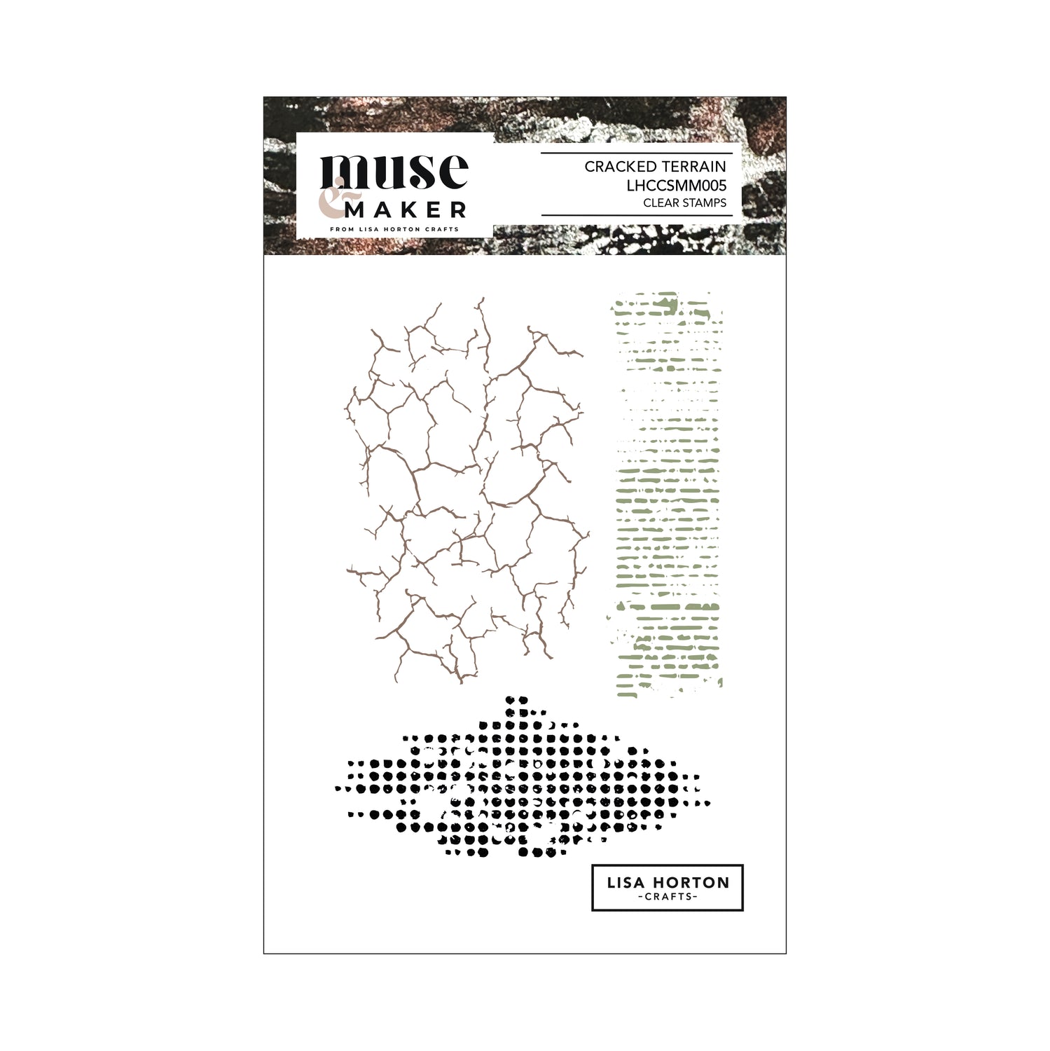 Lisa Horton Crafts Muse & Maker Cracked Terrain A6 Clear Stamp Set