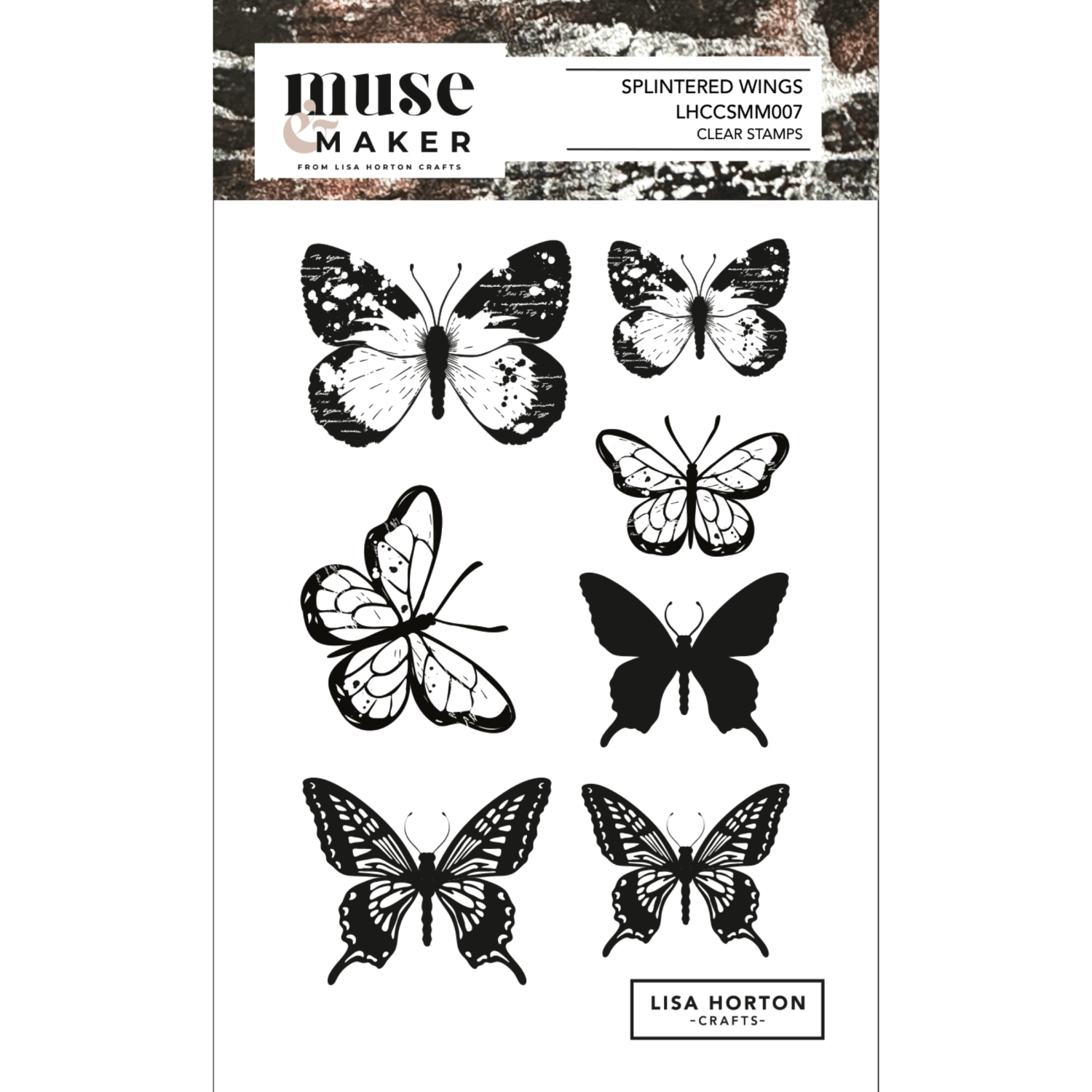 Muse & Maker Splintered Wings A6 Clear Stamp Set
