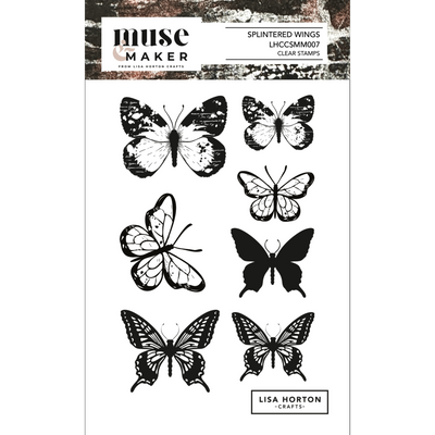 Muse & Maker Splintered Wings A6 Clear Stamp Set