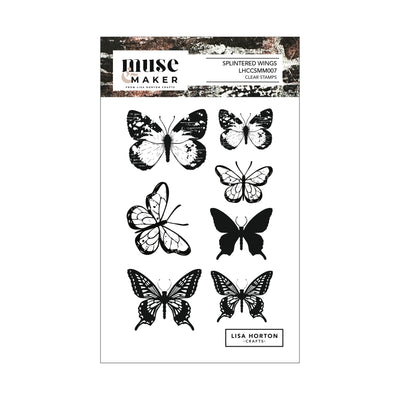 Lisa Horton Crafts Muse & Maker Splintered Wings A6 Clear Stamp Set