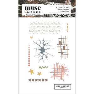 Muse & Maker Blotted Script A6 Clear Stamp Set