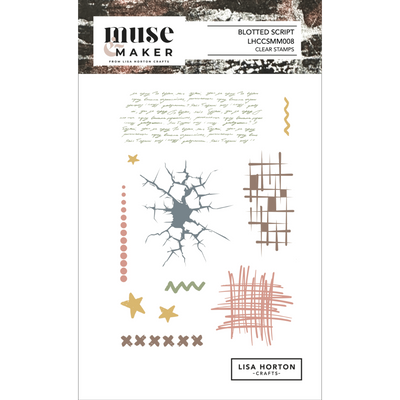 Muse & Maker Blotted Script A6 Clear Stamp Set
