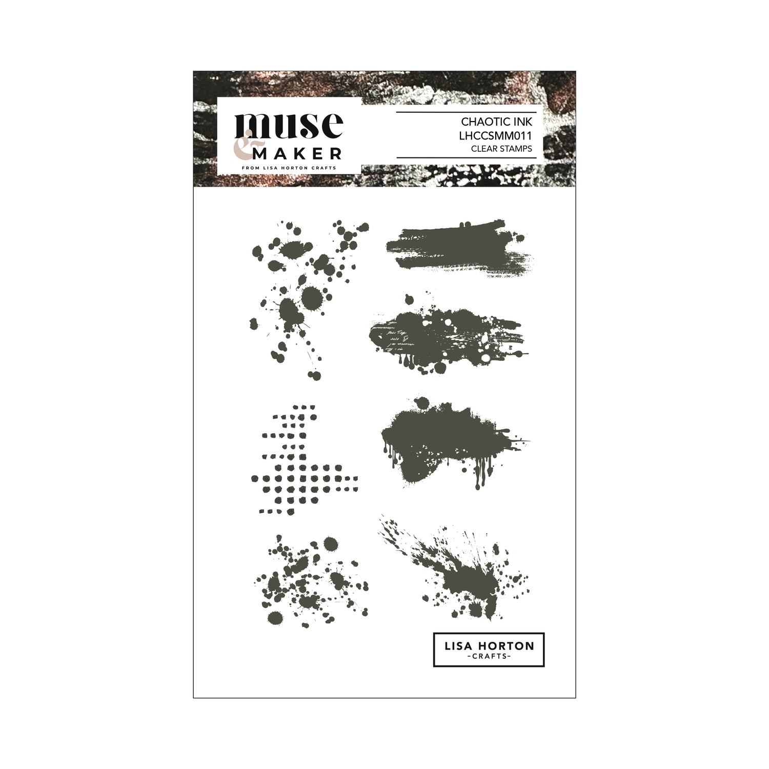 Lisa Horton Crafts Muse & Maker Chaotic Ink A6 Clear Stamp Set