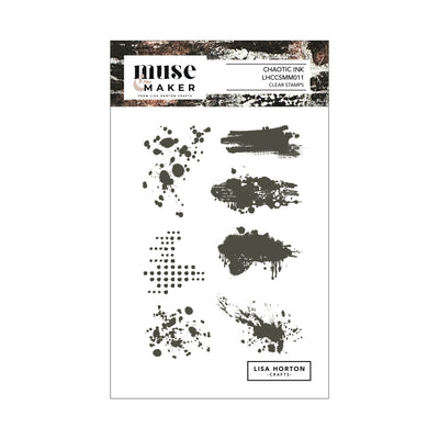 Lisa Horton Crafts Muse & Maker Chaotic Ink A6 Clear Stamp Set