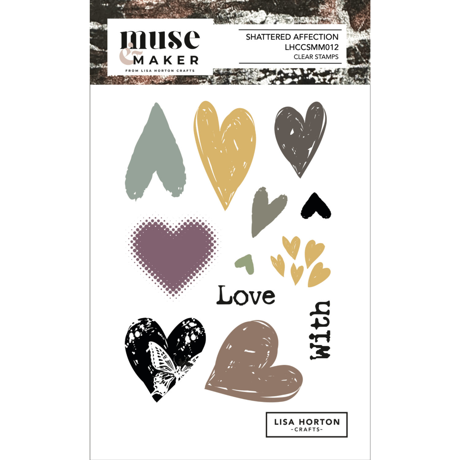 Muse & Maker Shattered Affection A6 Clear Stamp Set