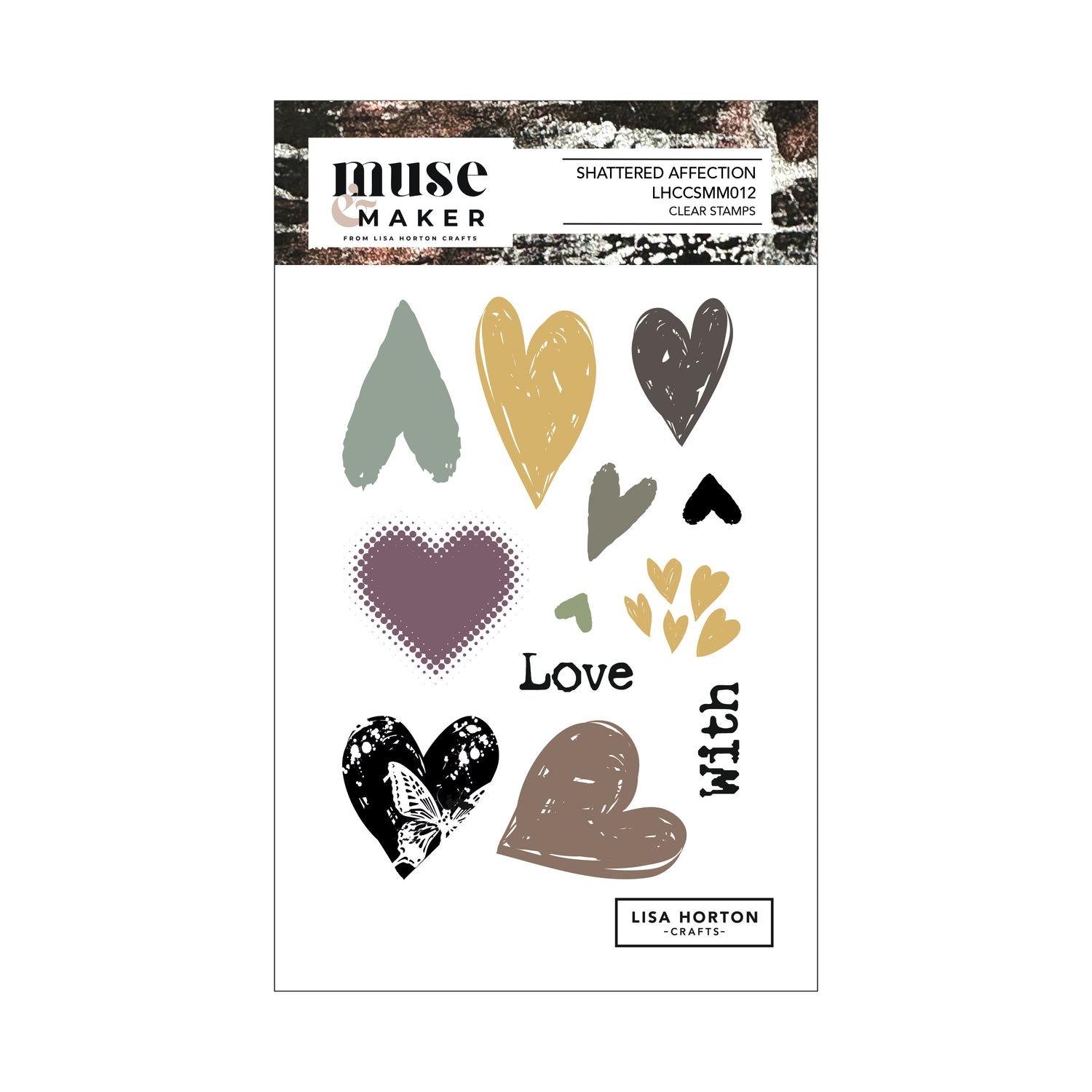 Lisa Horton Crafts Muse & Maker Shattered Affection A6 Clear Stamp Set