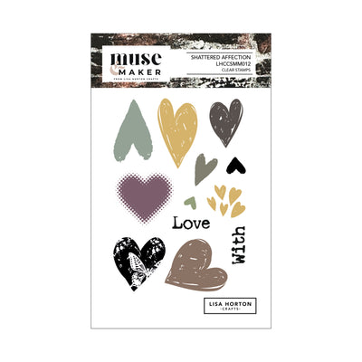 Lisa Horton Crafts Muse & Maker Shattered Affection A6 Clear Stamp Set