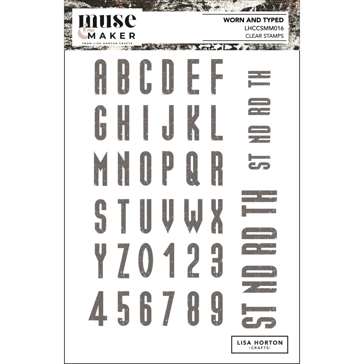 Muse & Maker Worn and Typed A5 Clear Stamp Set