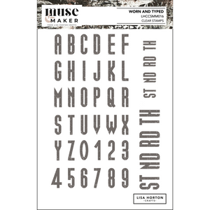 Muse & Maker Worn and Typed A5 Clear Stamp Set