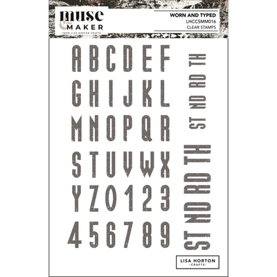 Muse & Maker Worn and Typed A5 Clear Stamp Set